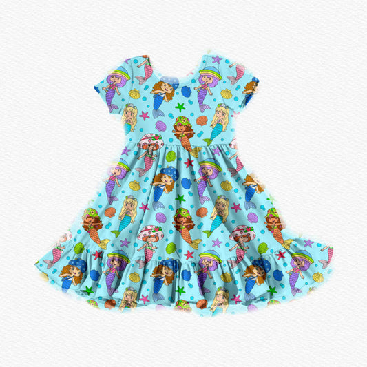 Berry Sweet Mermaids Youth Twirl Dress *RTS*