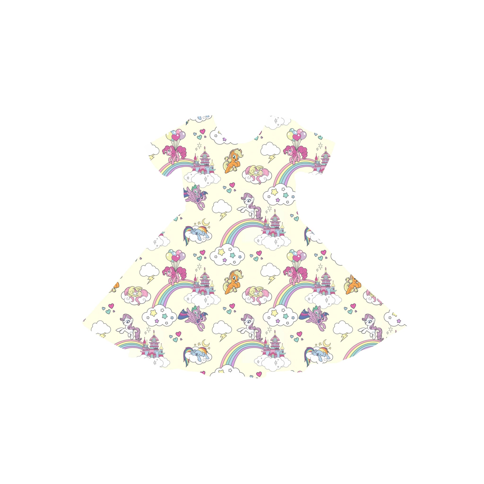 Rainbow Ponies Youth Twirl Dress *RTS*