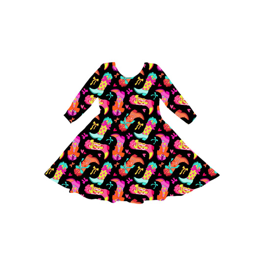 Neon Cowgirl Youth Twirl Dress *RTS*