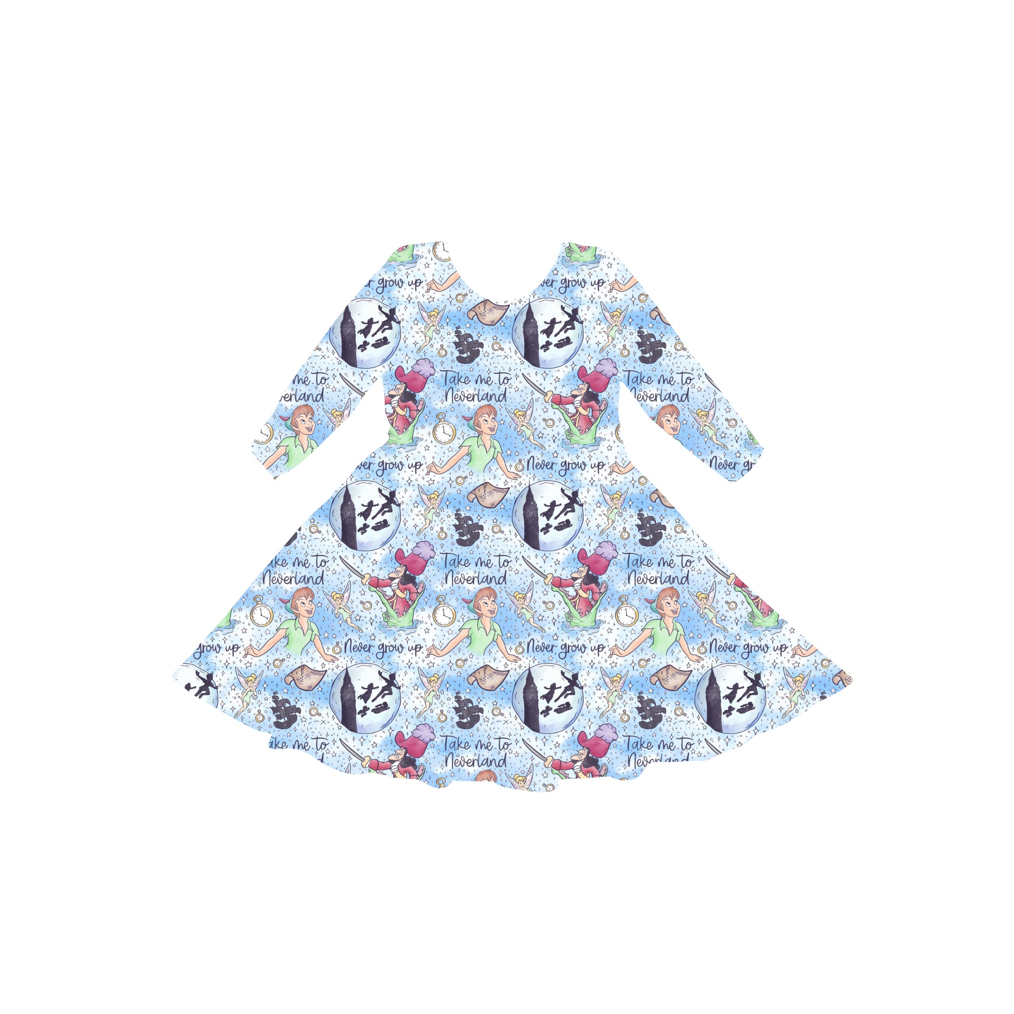 Take Me To Neverland Youth Twirl Dress **PreOrder**