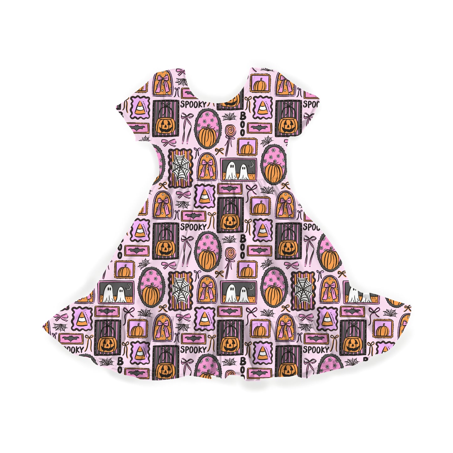 Sweet Spooky Frames Youth Twirl Dress **PreOrder**