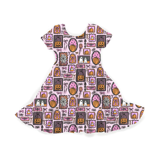 Sweet Spooky Frames Youth Twirl Dress **PreOrder**