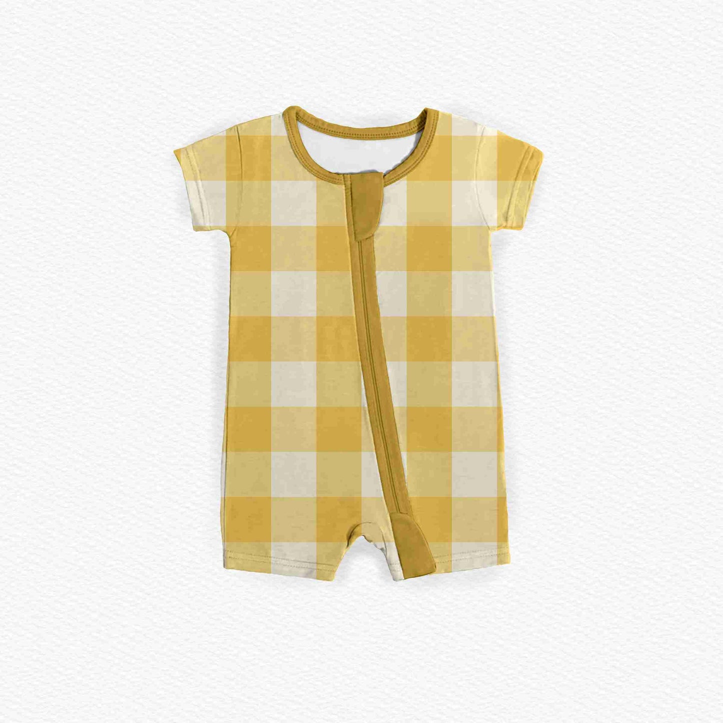Little Sunshine Squares Medically Adaptable Zipper Shortie *RTS*