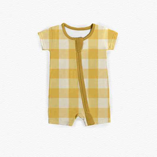 Little Sunshine Squares Medically Adaptable Zipper Shortie *RTS*