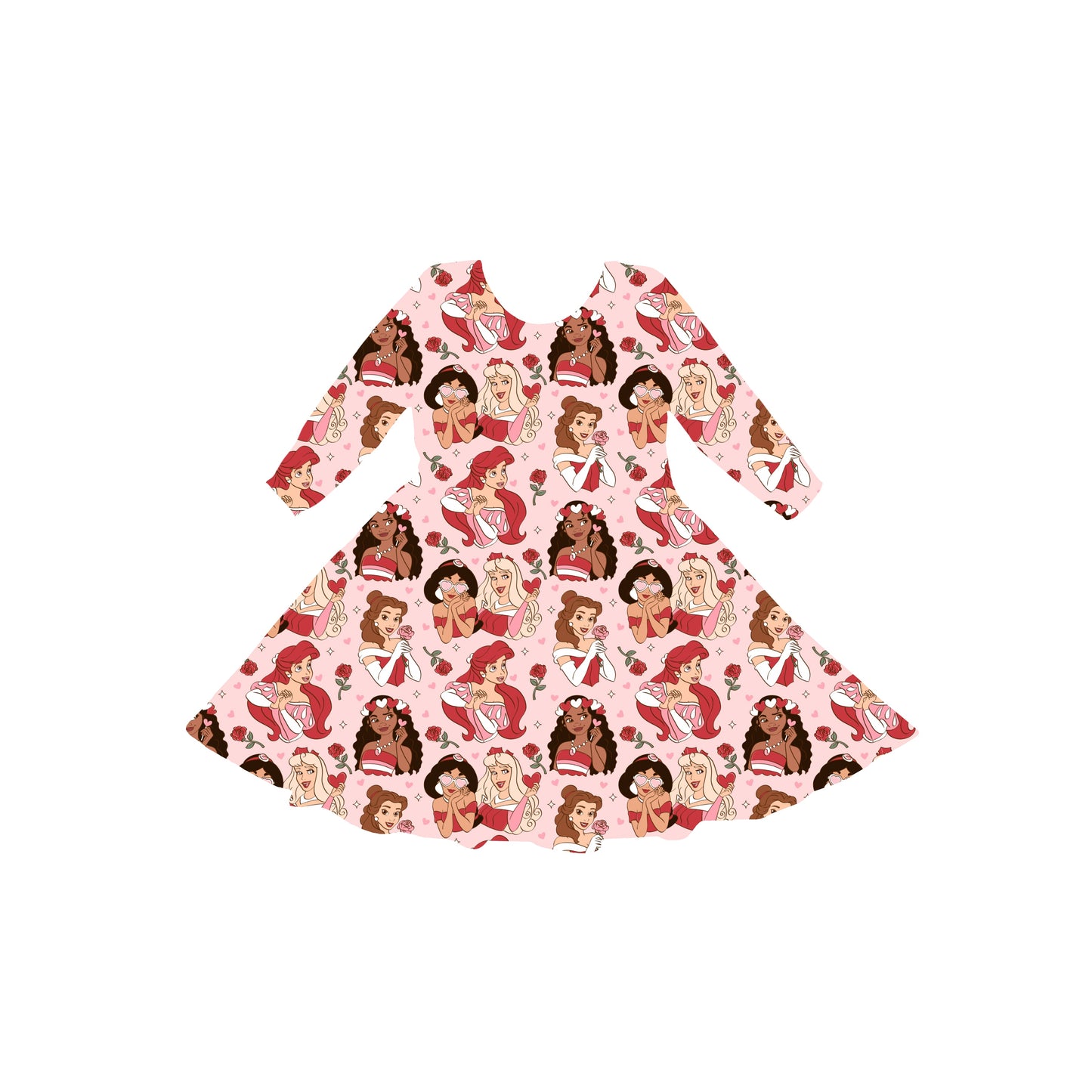 Royal Hearts & Roses Youth Twirl Dress *RTS*