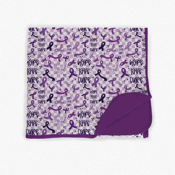 Purple Awareness Ribbon Bamboo Blanket **PreOrder**