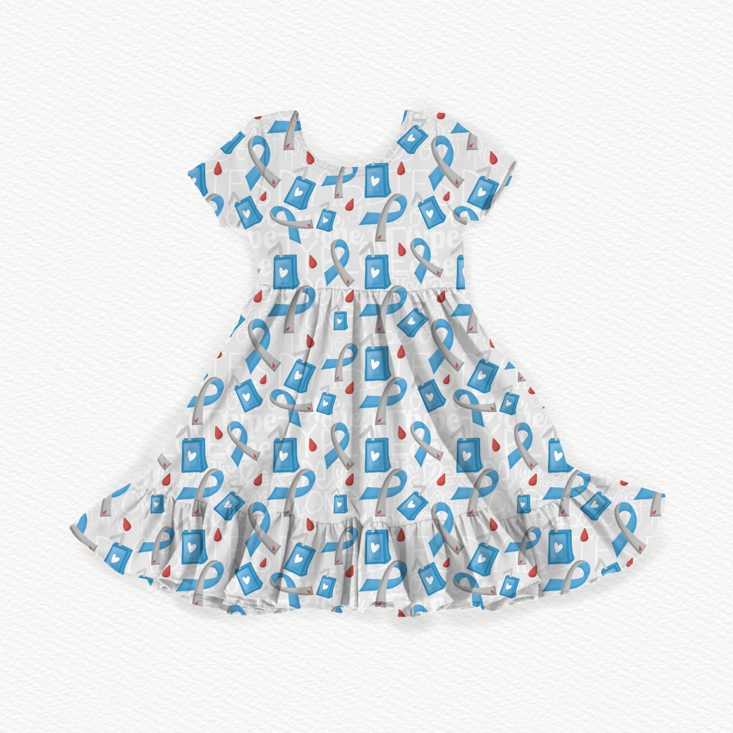 Type 1 Diabetes Awareness Youth Twirl Dress *RTS*