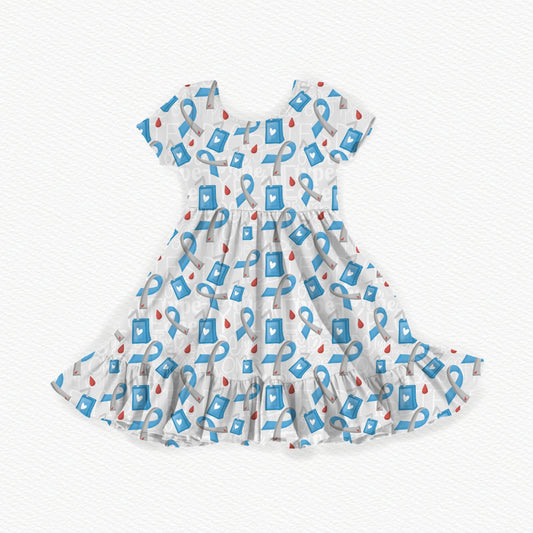 Type 1 Diabetes Awareness Youth Twirl Dress *RTS*