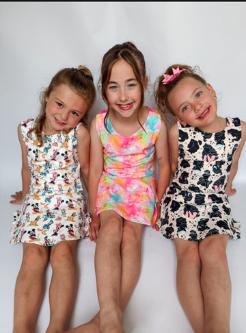 Rainbow Swirl Activewear Skort Set
