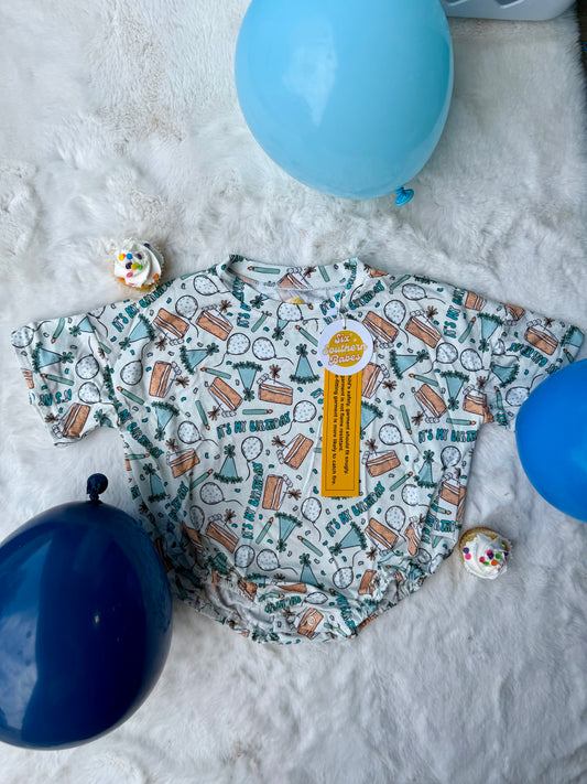 Birthday Boy Medically Adaptable Romper *RTS*