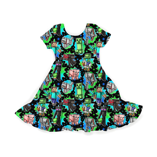 Creeper Chaos Youth Twirl Dress **PreOrder**