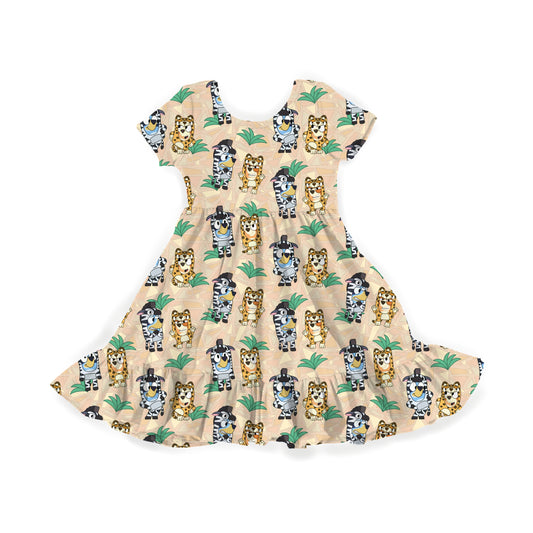 Safari Pups Youth Twirl Dress **PreOrder**