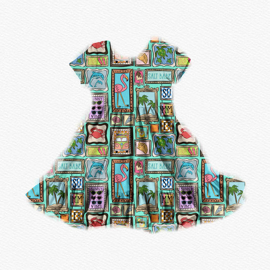 Coastal Cutie Vibes Youth Twirl Dress *RTS*