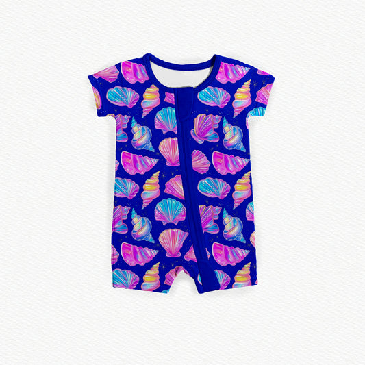 Neon Seashell Sparkle Zipper Shortie *RTS*