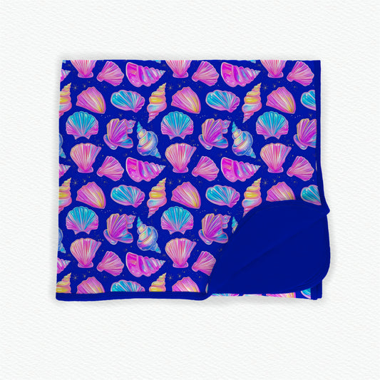 Neon Seashell Sparkle Bamboo Blanket *RTS*