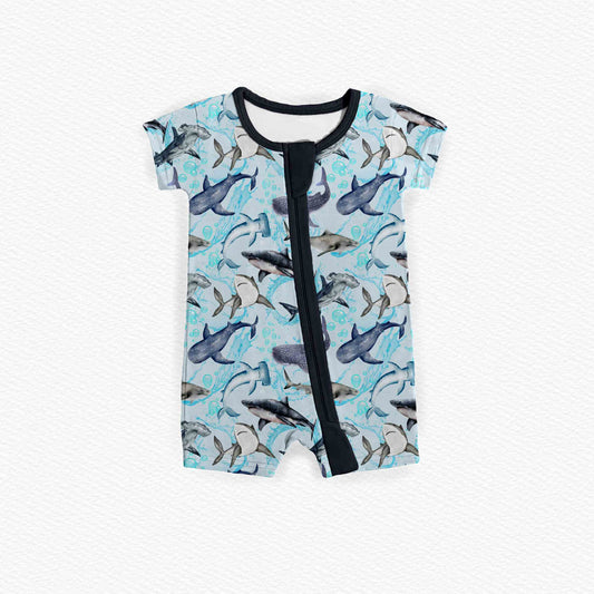 Sharks of the Blue Zipper Shortie *RTS*