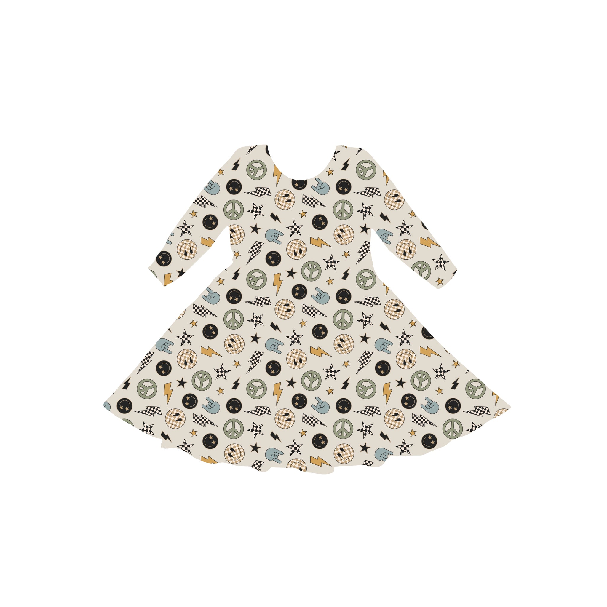Smiley Drip Youth Twirl Dress **PreOrder**
