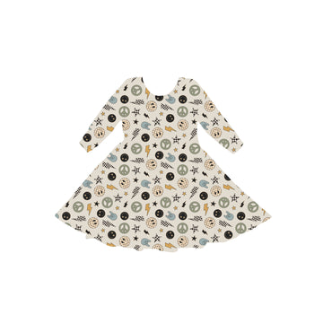 Smiley Drip Youth Twirl Dress **PreOrder**