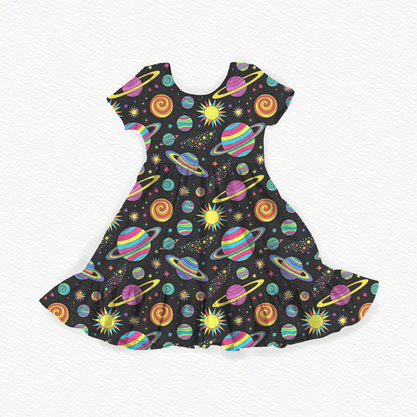 Neon Galaxy Youth Twirl Dress *RTS*