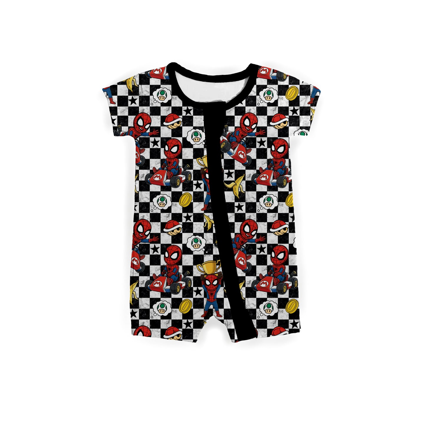 Webs and Wheels Zipper Shortie **PreOrder**