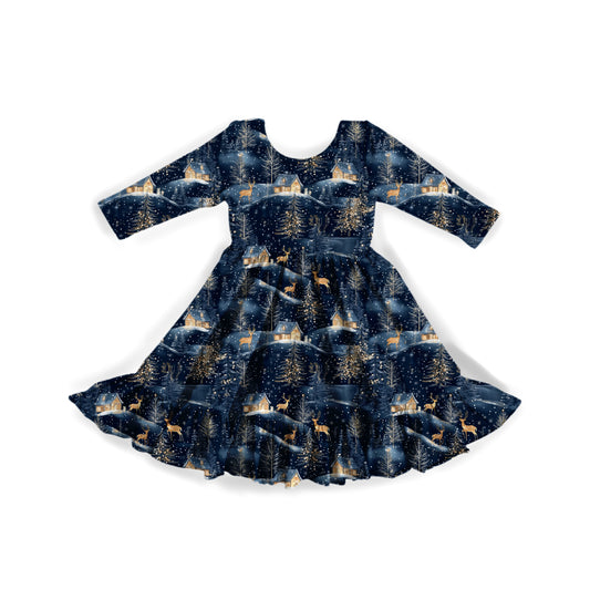 A Woodland Winter Youth Twirl Dress **PreOrder**
