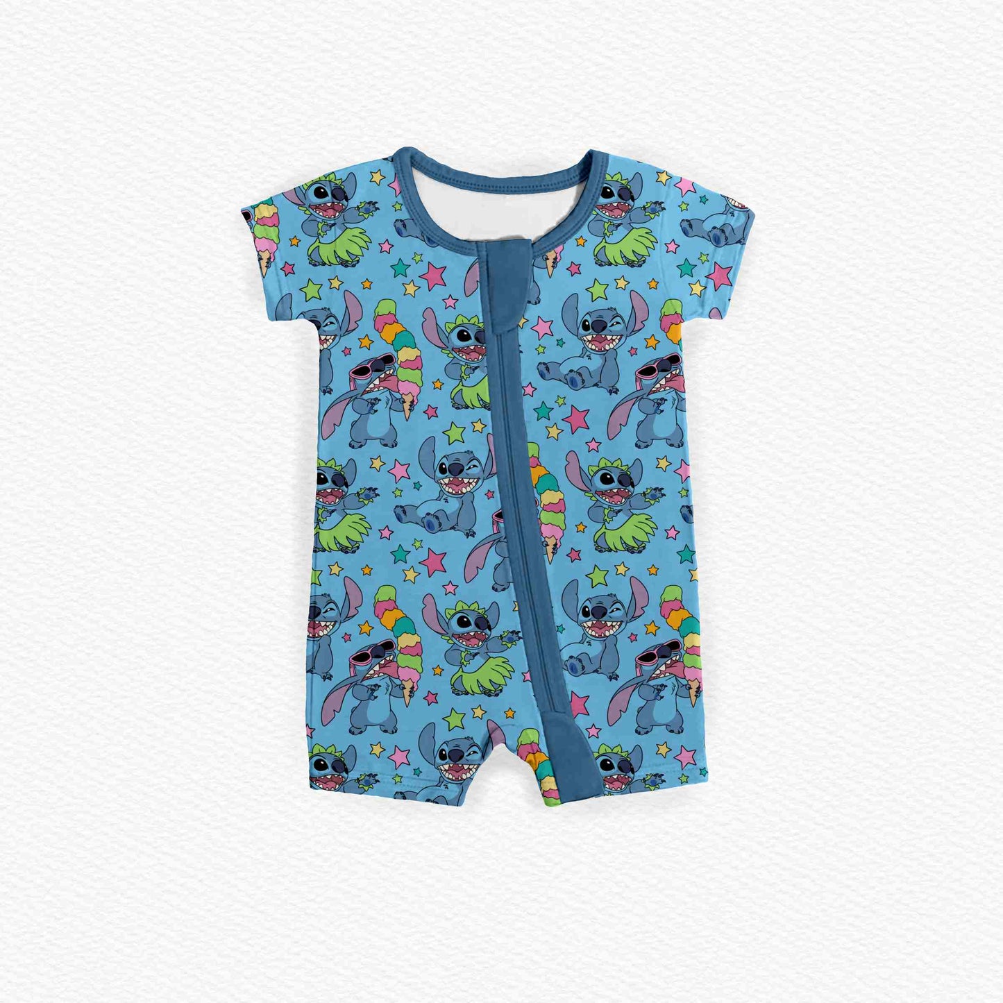 Ohana Summer Party Medically Adaptable Zipper Shortie *RTS*