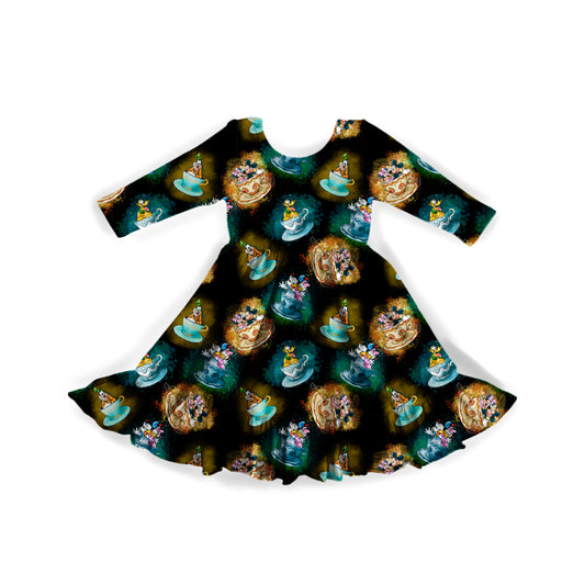 Tea Party Takeover Youth Twirl Dress **PreOrder**