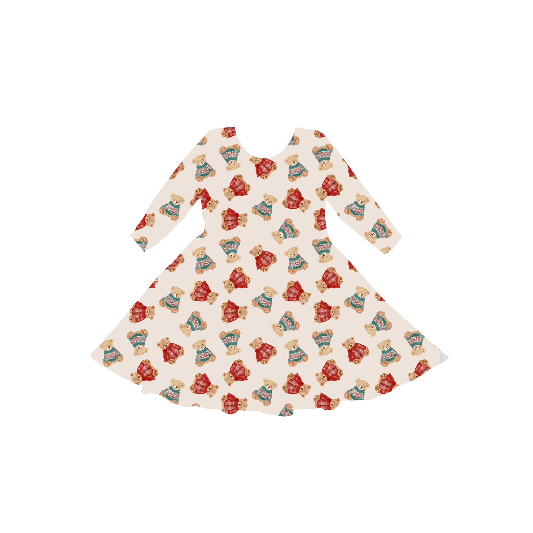 Teddy Tidings Youth Twirl Dress **PreOrder**