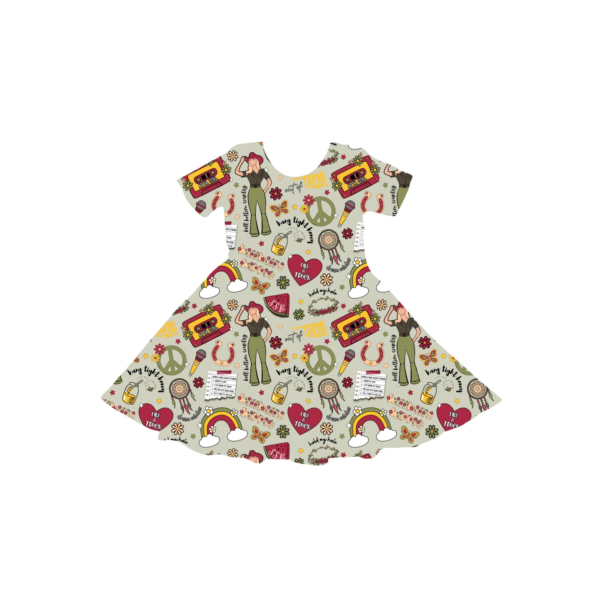 Hang Tight Honey Youth Twirl Dress *RTS*