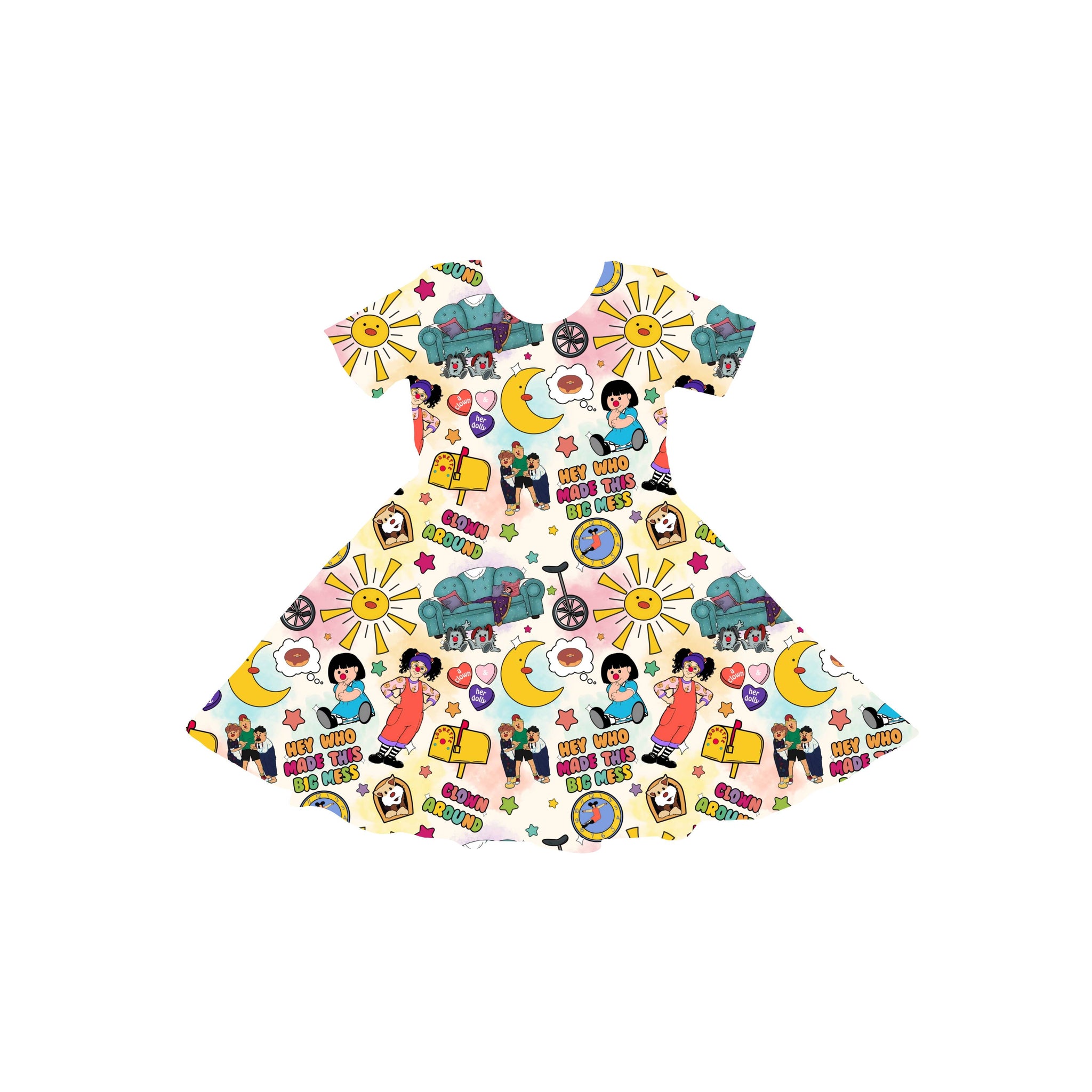 Tick Tock & Tidy Up Youth Twirl Dress **PreOrder**