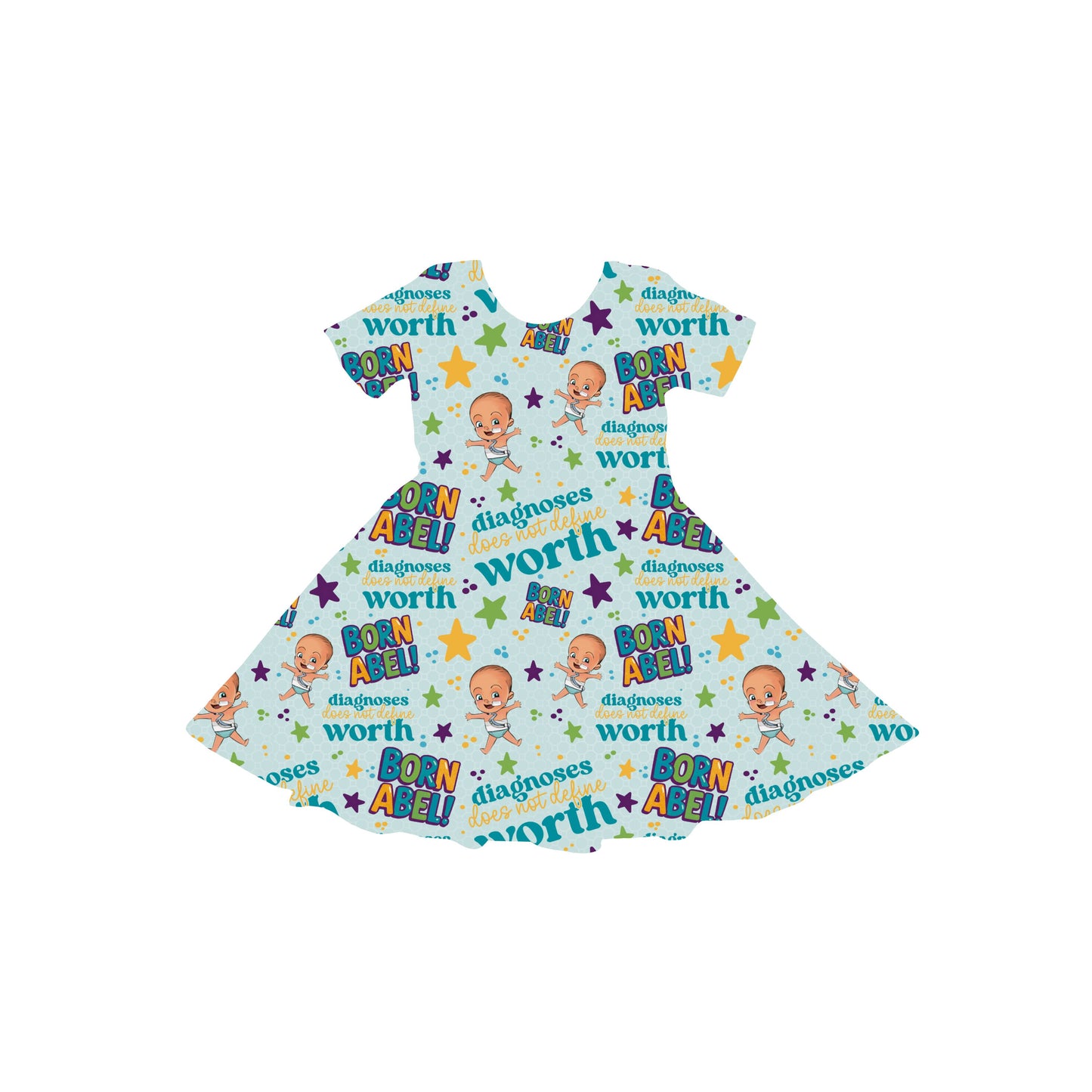 Diagnosis Does Not Define Worth Born Abel Youth Twirl Dress *RTS*