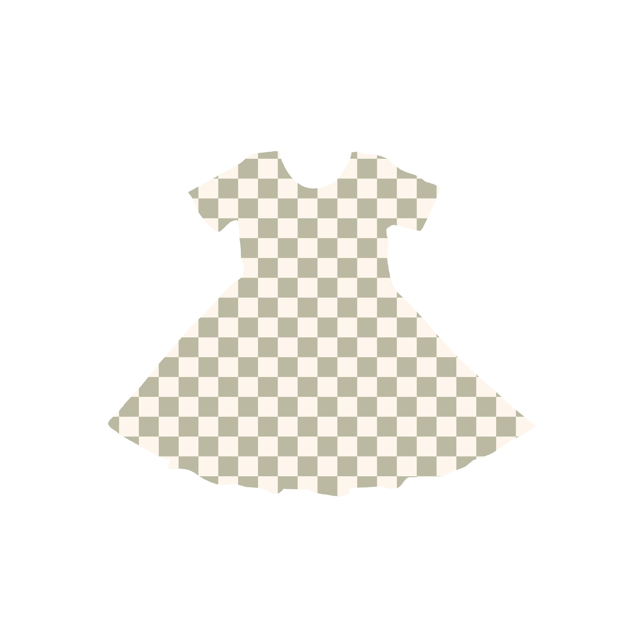 Green Checkered Youth Twirl Dress *RTS*