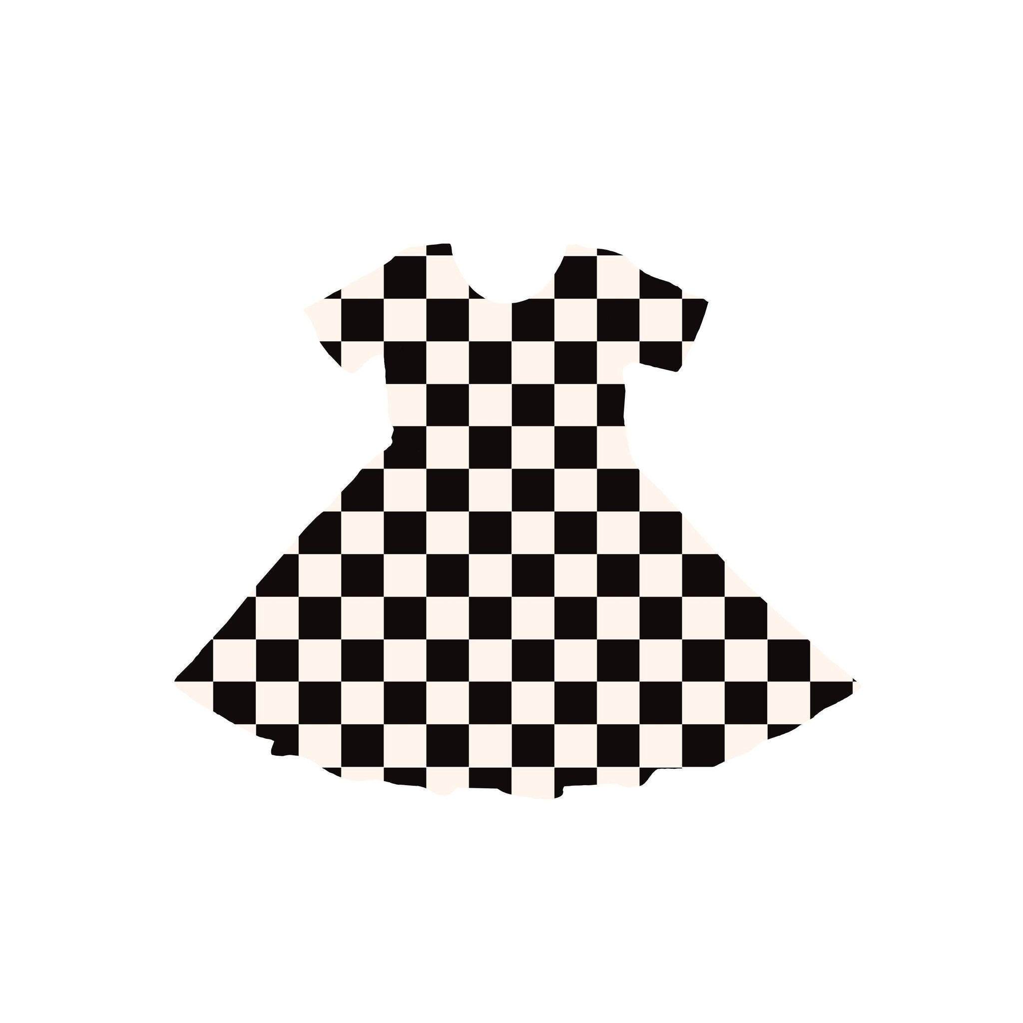Black Checkered Youth Twirl Dress *RTS*