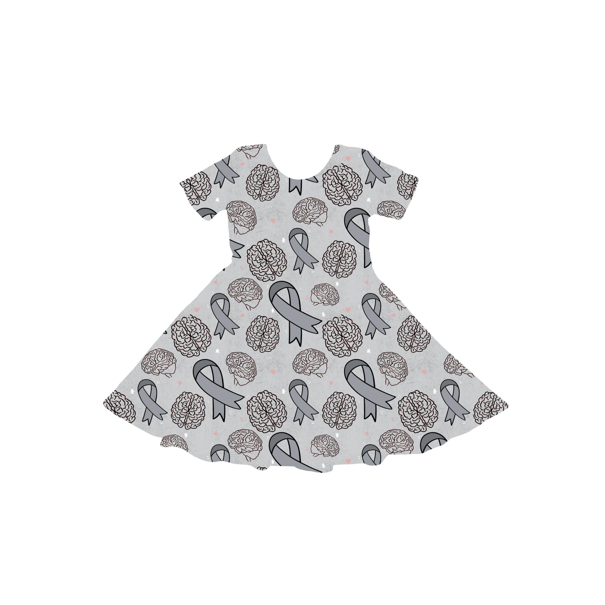 Brain Cancer & Tumor Awareness Youth Twirl Dress **PreOrder**