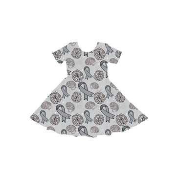 Brain Cancer & Tumor Awareness Youth Twirl Dress **PreOrder**