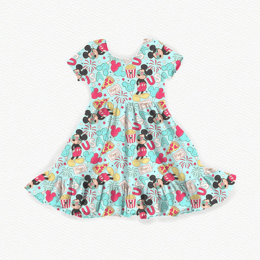 USA Mouse Vibes Youth Twirl Dress *RTS*
