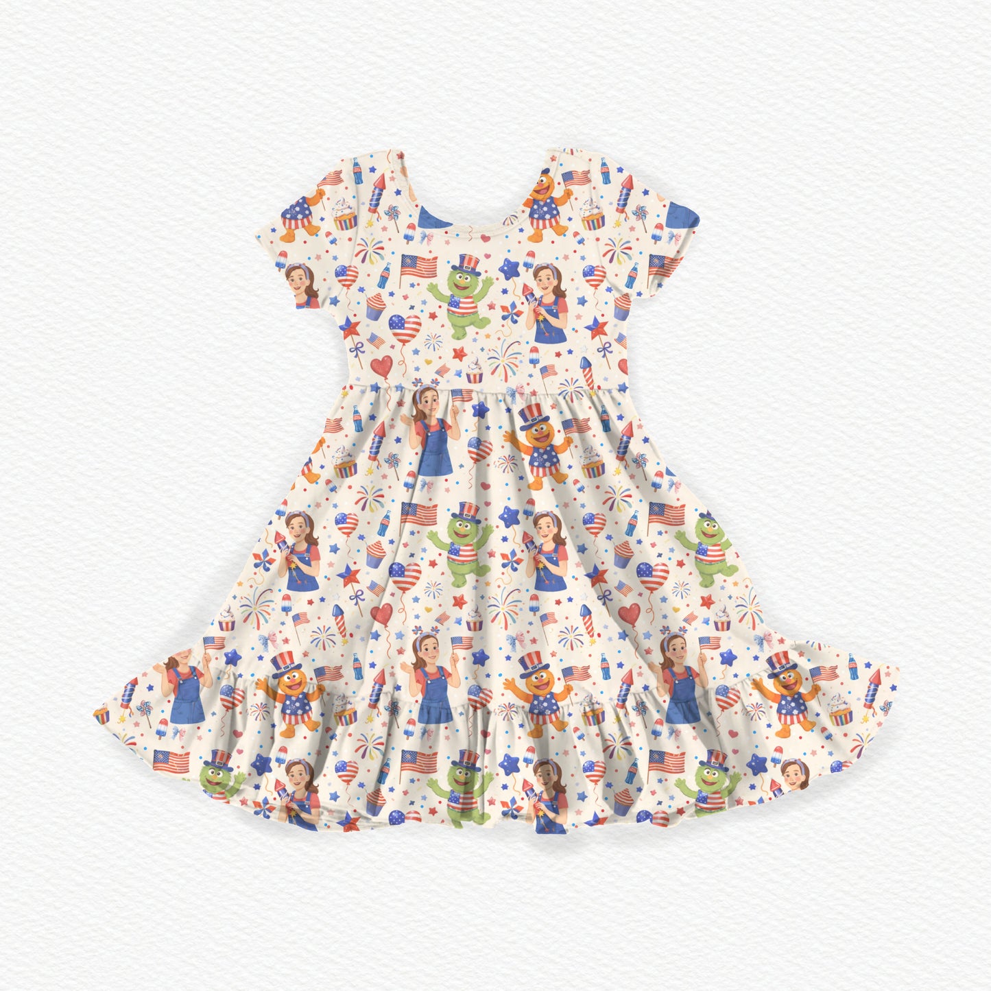 Red, White & Ready to Learn Youth Twirl Dress *RTS*