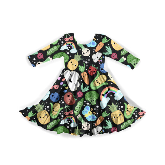 Dancing Fruits Youth Twirl Dress **PreOrder**
