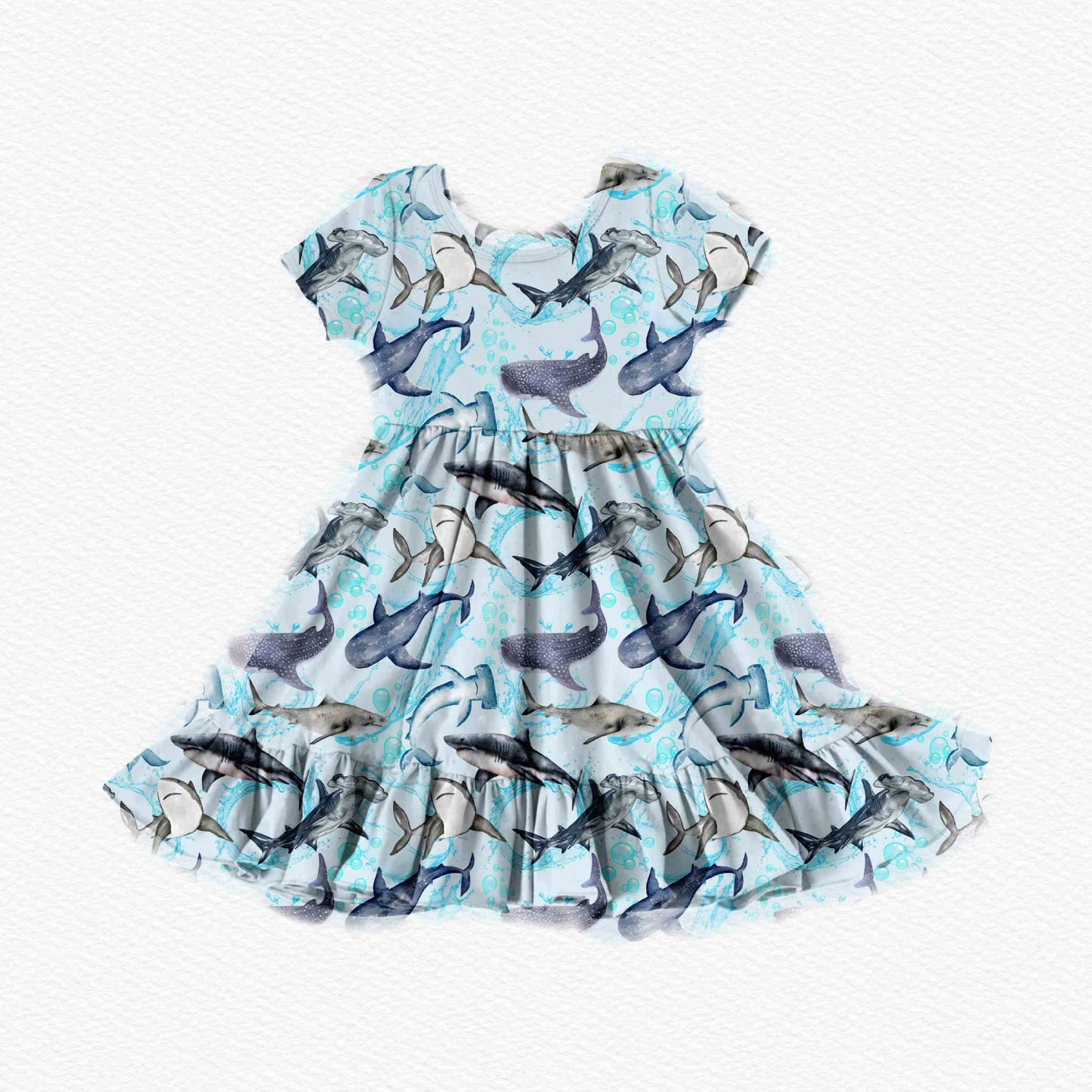 Sharks of the Blue Youth Twirl Dress *RTS*