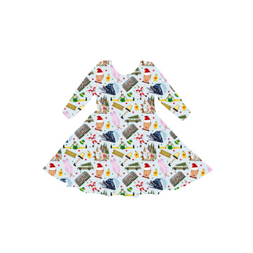 Holiday Movie Mashup Youth Twirl Dress *RTS*